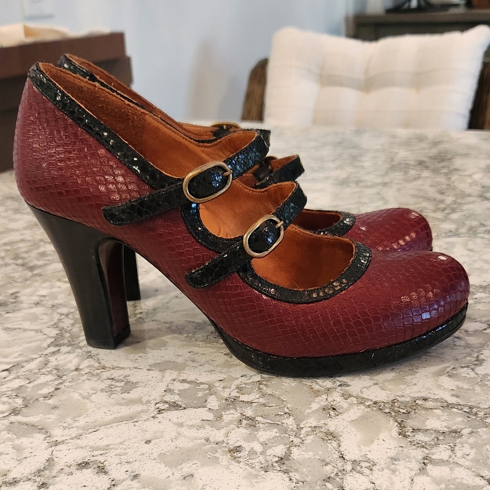 CHIE MIHARA Leather snake skin heels 7.5